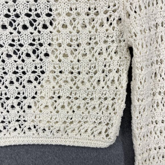 Stradivarius Sweater Womens Small Cropped Crochet Open Knit Bolero Cardigan boho - Picture 15 of 16